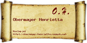 Obermayer Henrietta névjegykártya